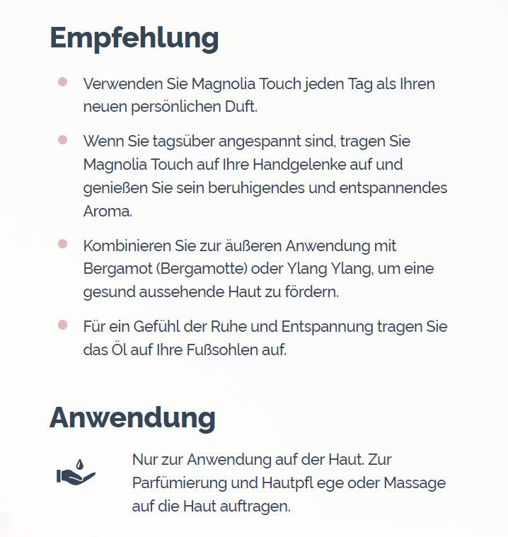 doTERRA Magnolia Touch Empfehlung